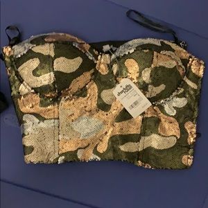 Side zip crop corset top